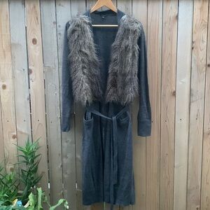 Ann Taylor grey alpaca wool blend duster size xl